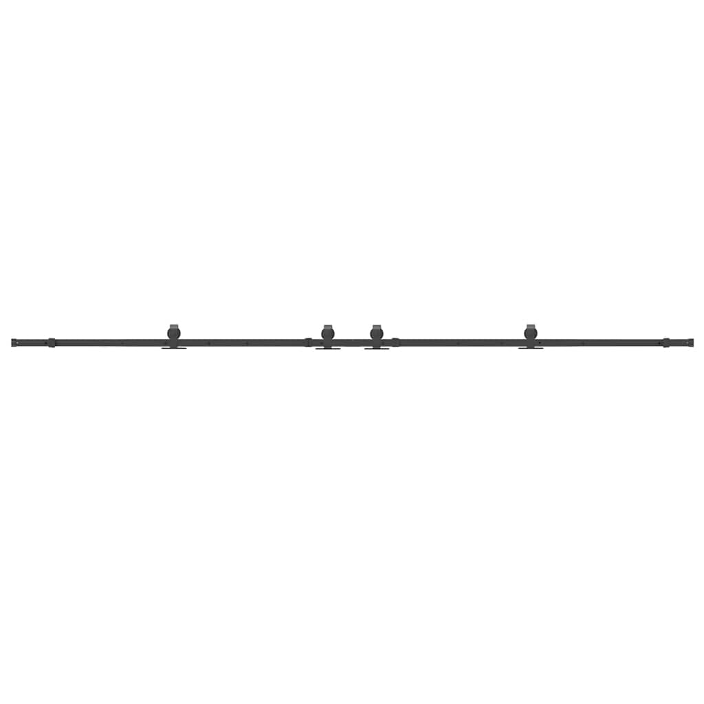 Sliding Door Hardware Kit 366 cm Steel Black 183 cm