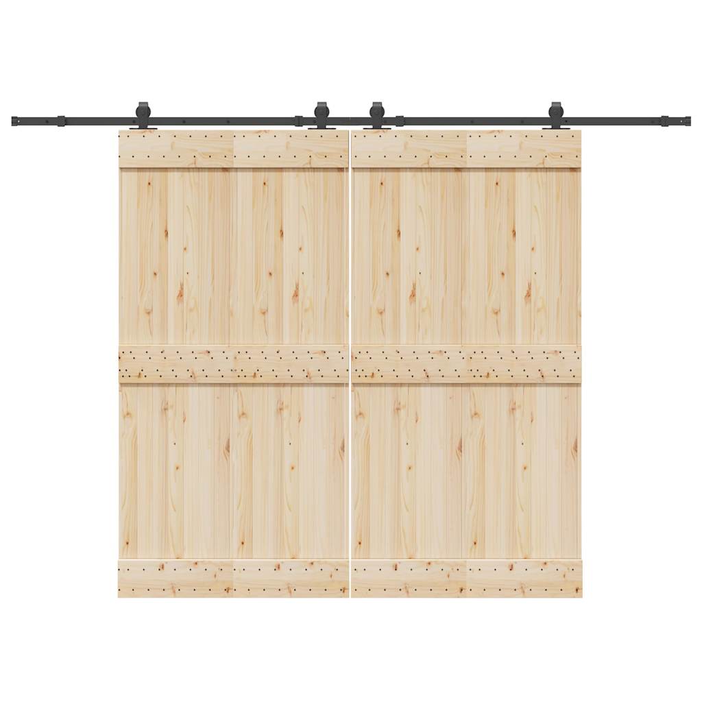 Sliding Door Hardware Kit 366 cm Steel Black 152.5 cm