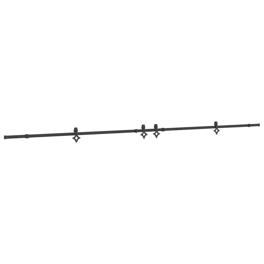 Sliding Door Hardware Kit 305 cm Steel Black 213.5 cm