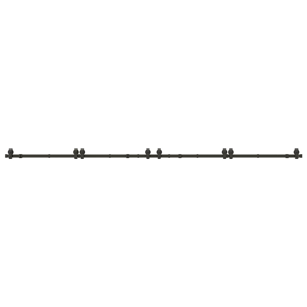 Sliding Door Hardware Kit 366 cm Steel Black 200 cm