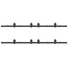 Sliding Door Hardware Kit 366 cm Steel Black 200 cm