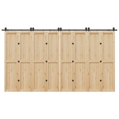 Sliding Door Hardware Kit 366 cm Steel Black 200 cm