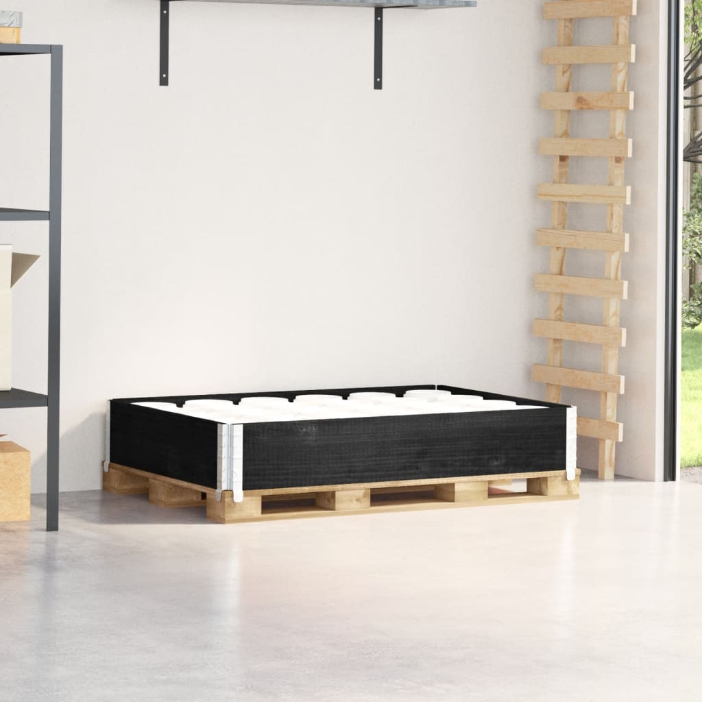 vidaXL Pallet Collar Black 120x80 cm Solid Wood Pine 1