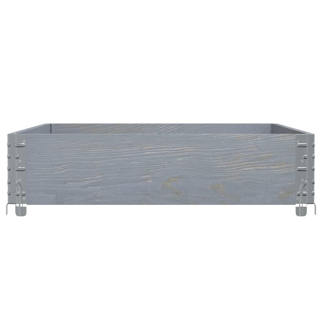 vidaXL Pallet Collar Grey 120x80 cm Solid Wood Pine 5