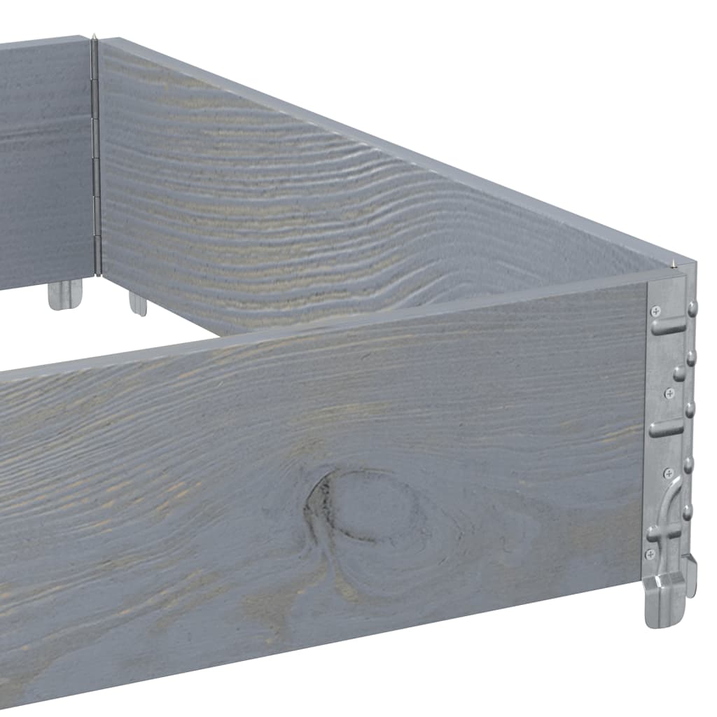 vidaXL Pallet Collar Grey 120x80 cm Solid Wood Pine 6