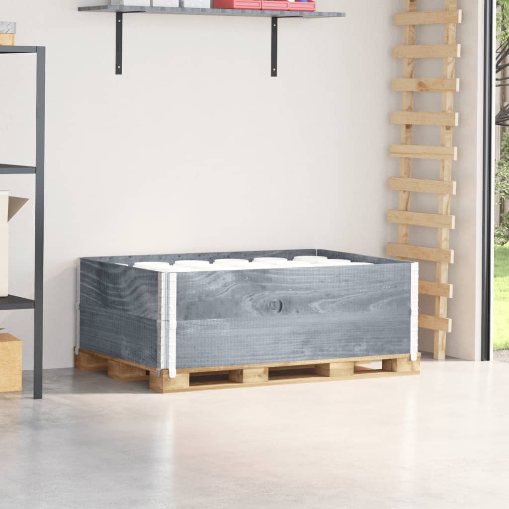 vidaXL Pallet Collars Solid Wood Pine 2 pcs Grey