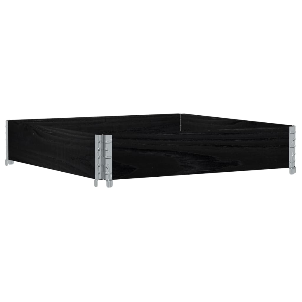 vidaXL Pallet Collar Black 100x100 cm Solid Wood Pine 5