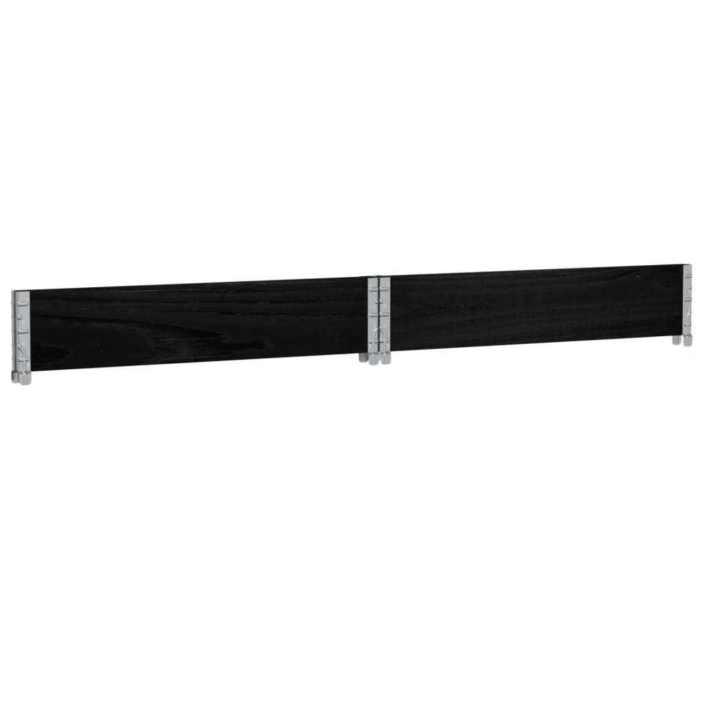 vidaXL Pallet Collar Black 100x100 cm Solid Wood Pine 6