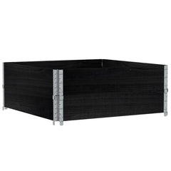 vidaXL Pallet Collars 2 pcs Black 100x100 cm Solid Wood Pine 5