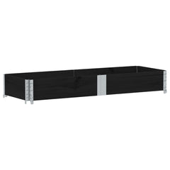 vidaXL Pallet Collar Black 150x50 cm Solid Wood Pine 2