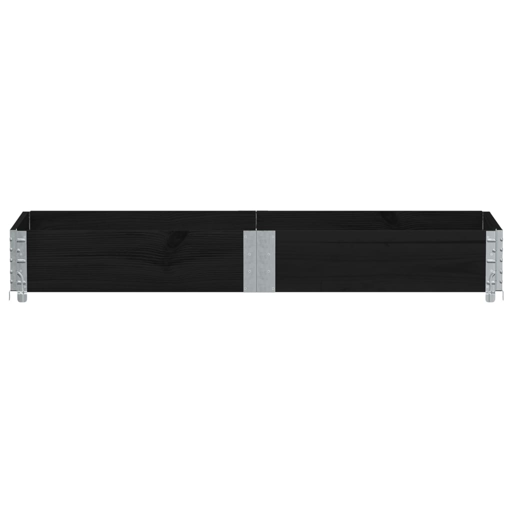 vidaXL Pallet Collar Black 150x50 cm Solid Wood Pine 3