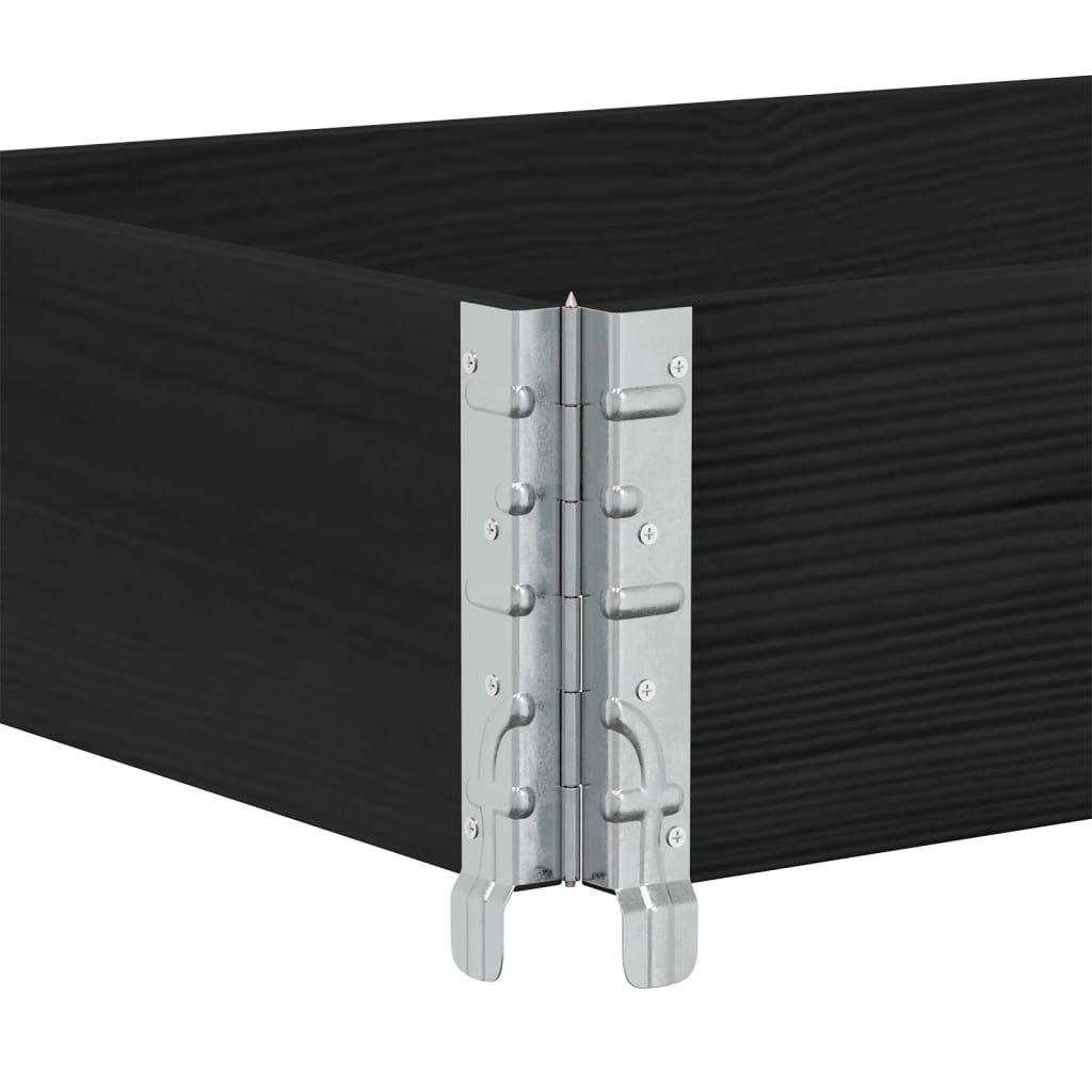 vidaXL Pallet Collar Black 150x50 cm Solid Wood Pine 5