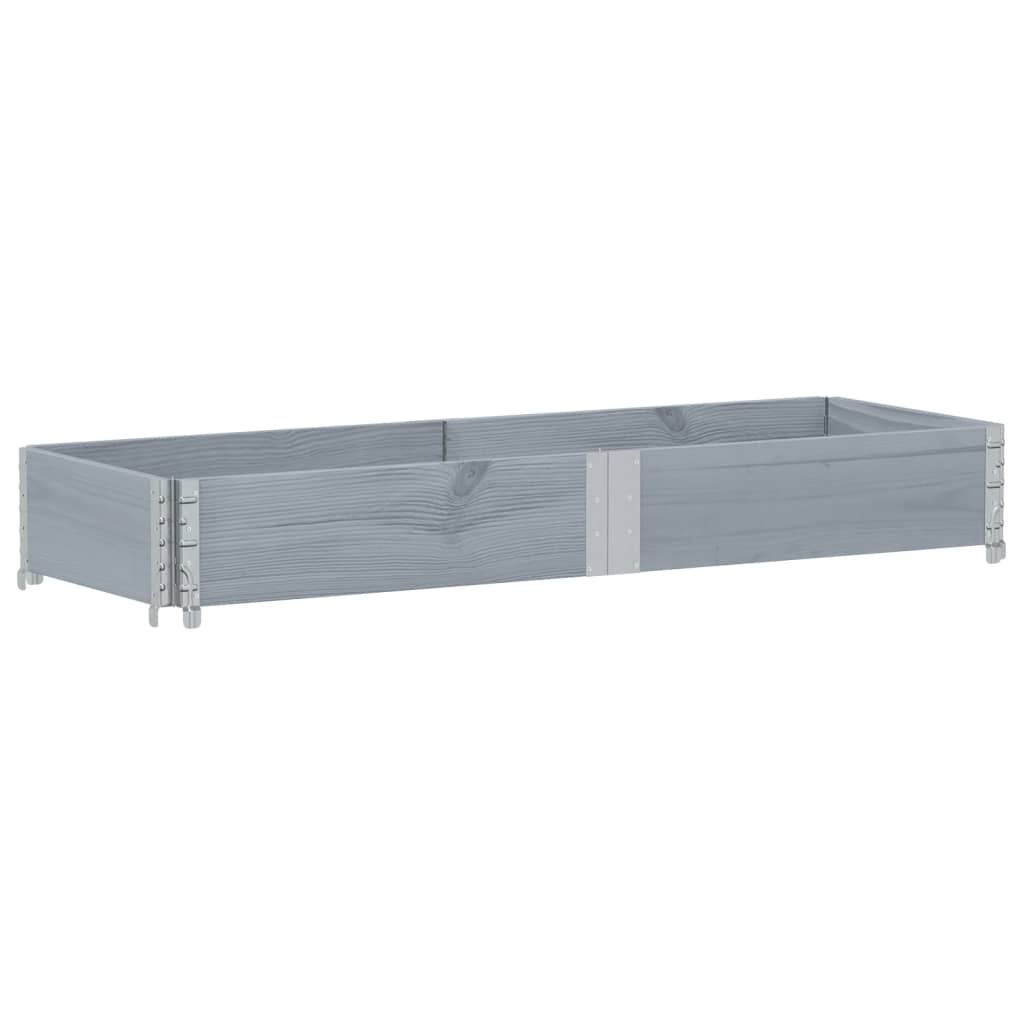 vidaXL Pallet Collar Grey 150x50 cm Solid Wood Pine 2