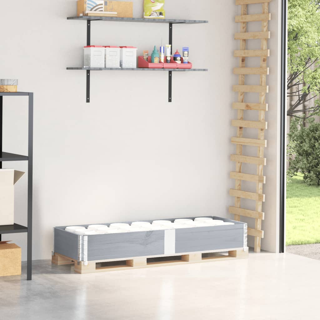 vidaXL Pallet Collar Grey 150x50 cm Solid Wood Pine 1
