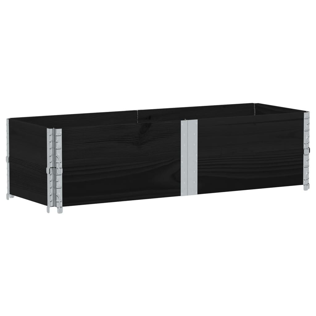Pallet Collars Solid Wood Pine 2 Black 150 cm 50 cm
