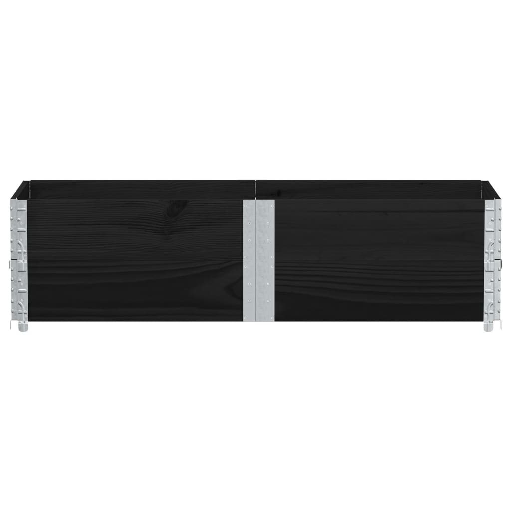 Pallet Collars Solid Wood Pine 2 Black 150 cm 50 cm