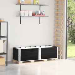 Pallet Collars Solid Wood Pine 2 Black 150 cm 50 cm