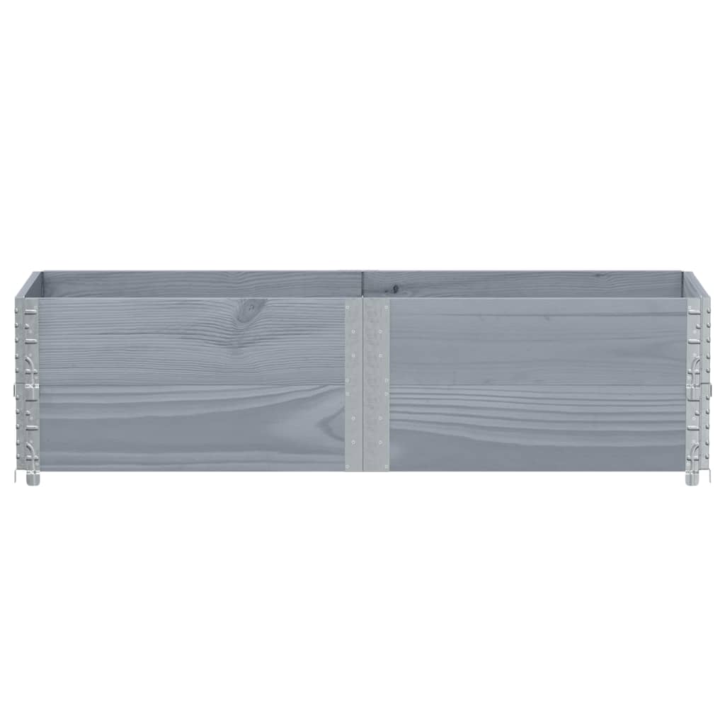 vidaXL Pallet Collars 2 pcs Grey 150x50 cm Solid Wood Pine 3