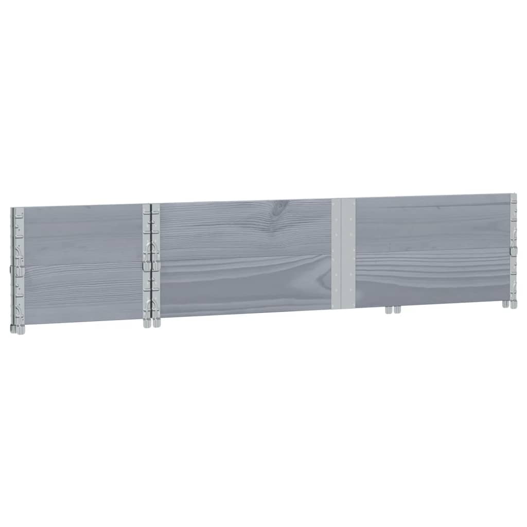 vidaXL Pallet Collars 2 pcs Grey 150x50 cm Solid Wood Pine 4