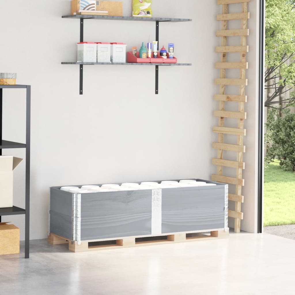 Pallet Collars Solid Wood Pine 2 Grey 150 cm 50 cm