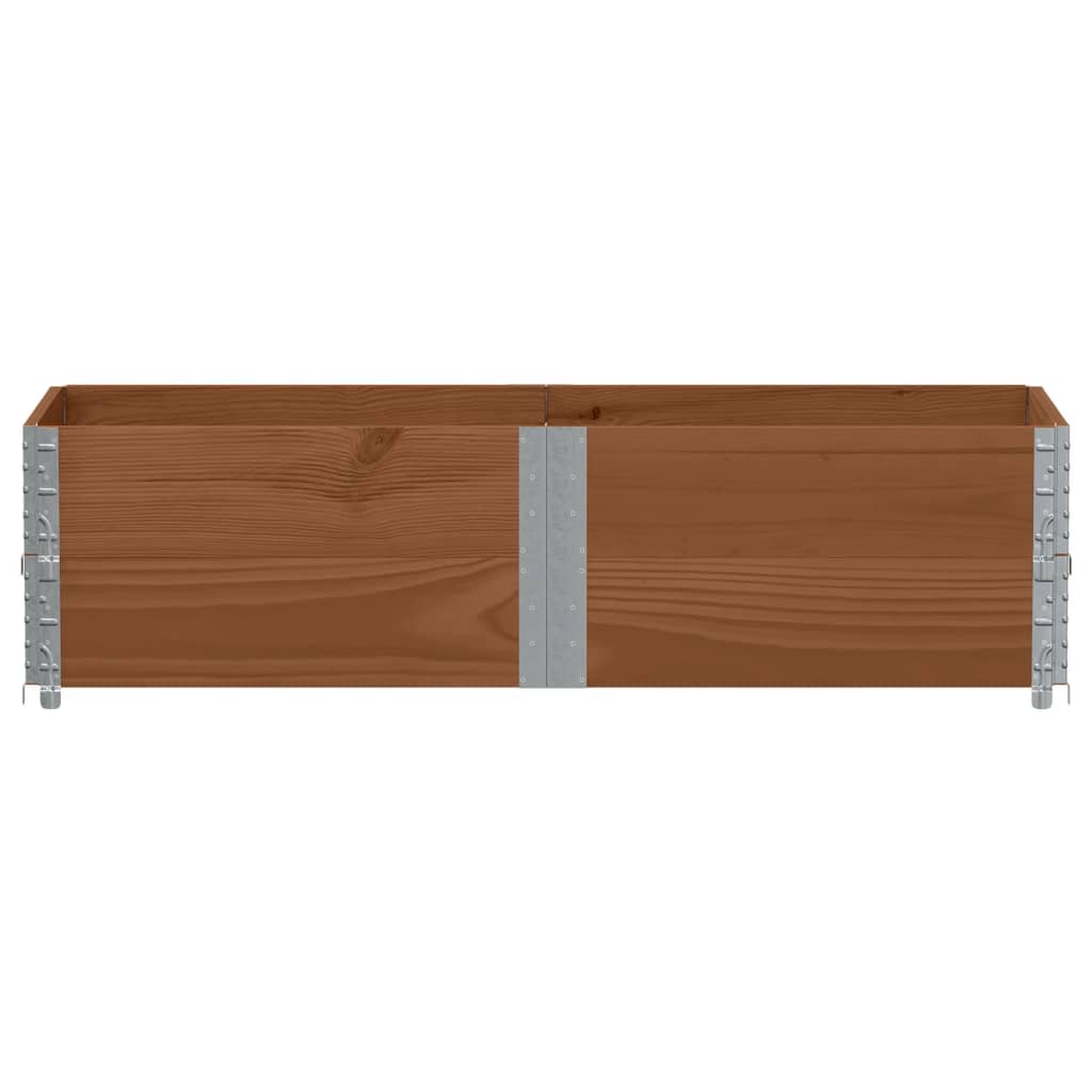 Pallet Collars Brown Solid Wood Pine 2 pcs Dark Brown 150 cm 50 cm