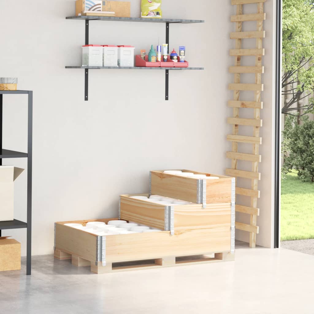 3-Tier Raised Bed 120x80 cm Solid Wood Pine Natural 120 x 80 cm (80 x 30 cm)