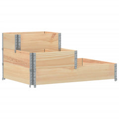 3-Tier Raised Bed 120x80 cm Solid Wood Pine Natural 120 x 80 cm (60 x 40 cm)