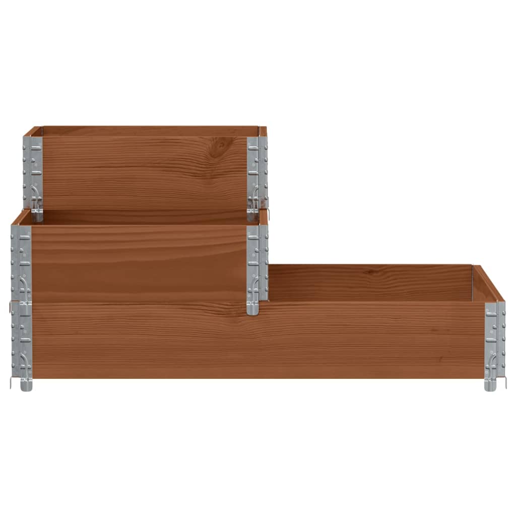 3-Tier Raised Bed 120x80 cm Solid Wood Pine Dark brown 120 x 80 cm (60 x 40 cm)