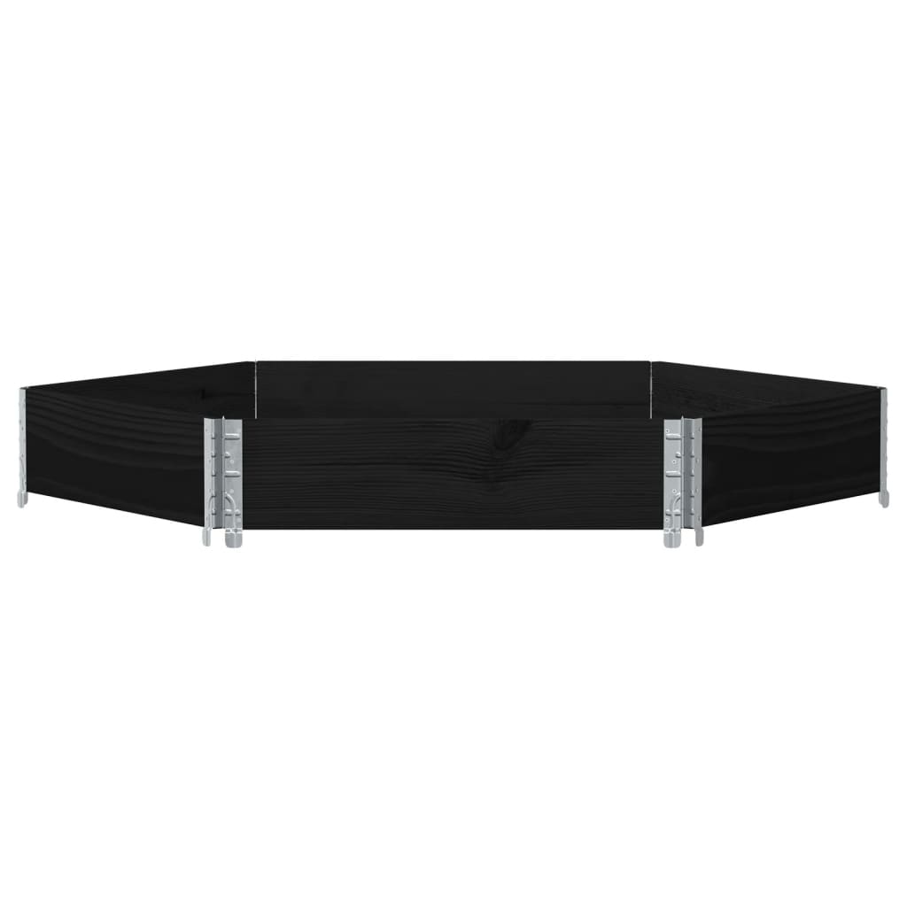vidaXL Raised Bed Hexagon Black 160x160 cm Solid Wood Pine 3