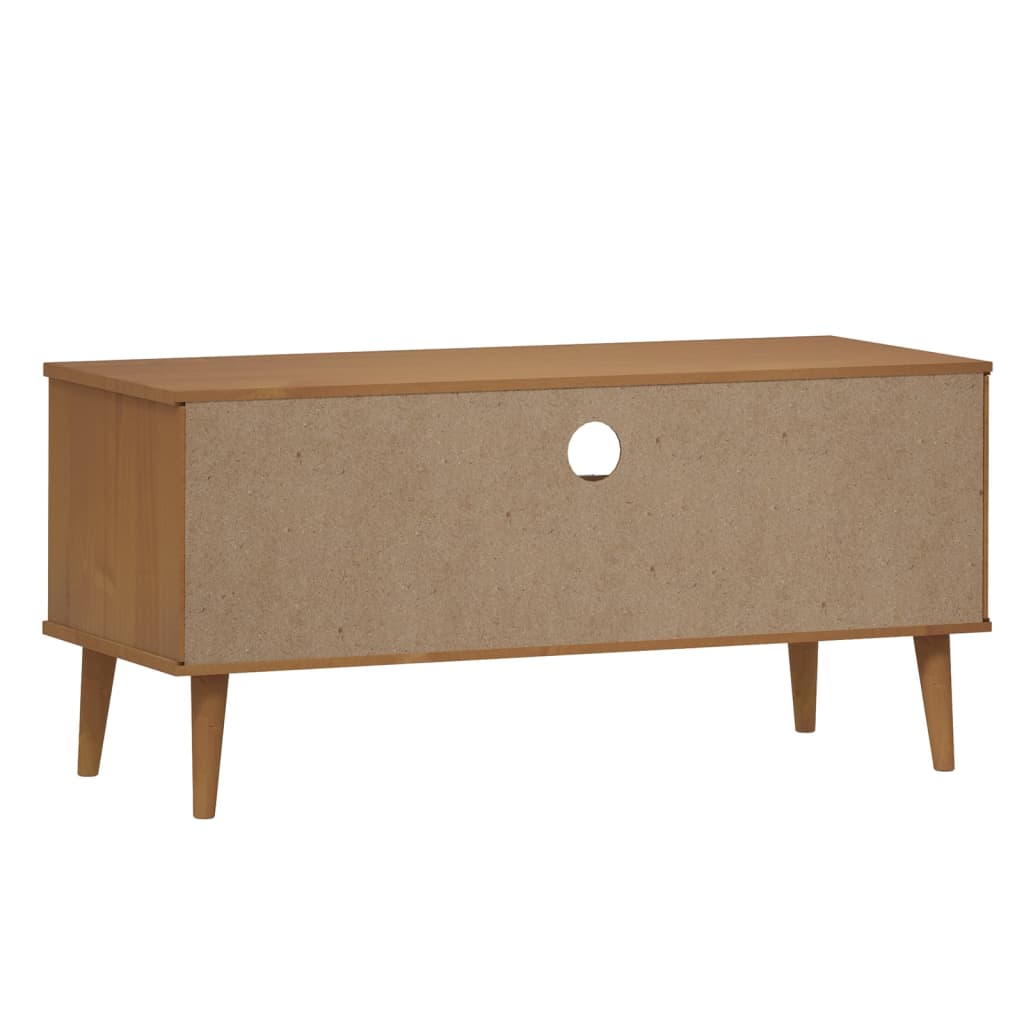 TV Cabinet "MOLDE" 158x40x49 cm Solid Wood Pine Brown