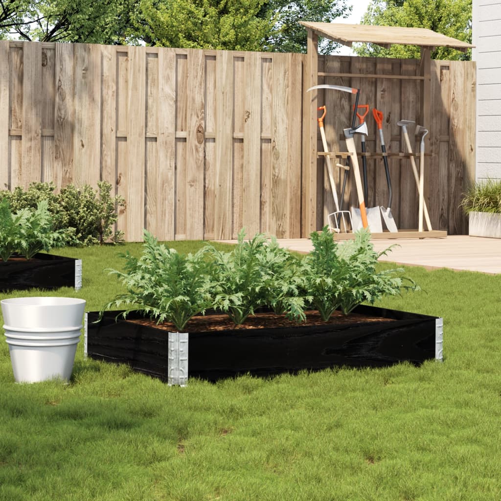 vidaXL Garden Planter Black 120x80 cm Solid Wood Pine 1
