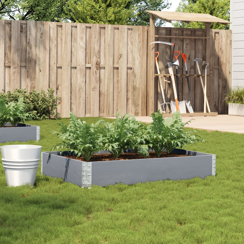 vidaXL Garden Planter Grey 120x80 cm Solid Wood Pine 1