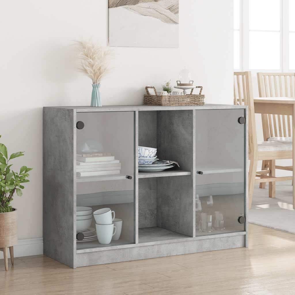 vidaXL Sideboard Concrete Grey 102x37x75,5 cm Engineered Wood 3