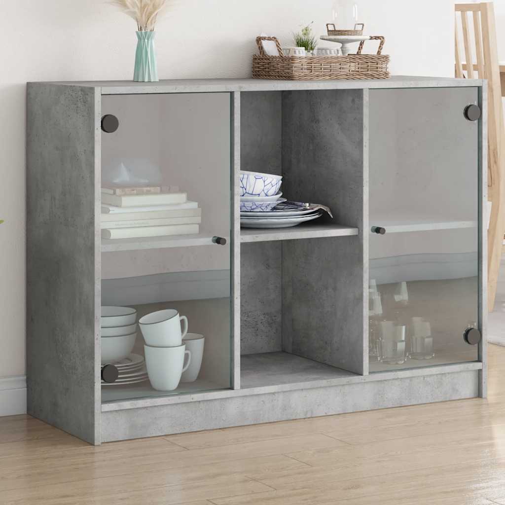 vidaXL Sideboard Concrete Grey 102x37x75,5 cm Engineered Wood 1