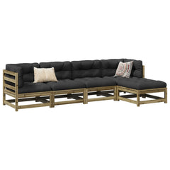 5 Piece Garden Sofa Set Impregnated Wood Pine Natural impregnated