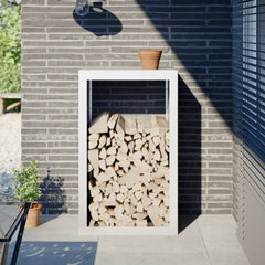 Firewood Rack Black 60x40x100 cm Steel Steel/white