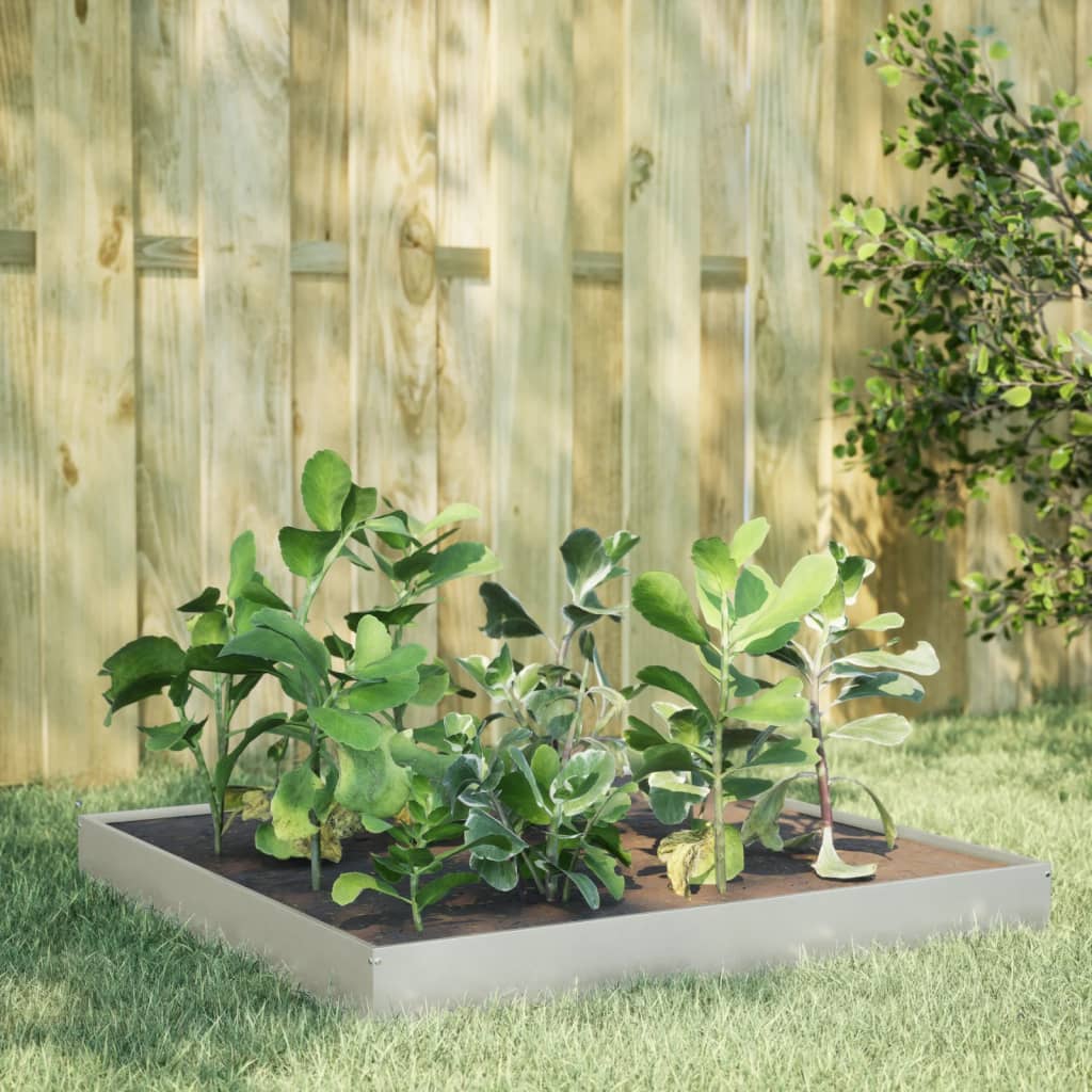 vidaXL Garden Raised Bed 100x100x18.5 cm Stainless Steel 1