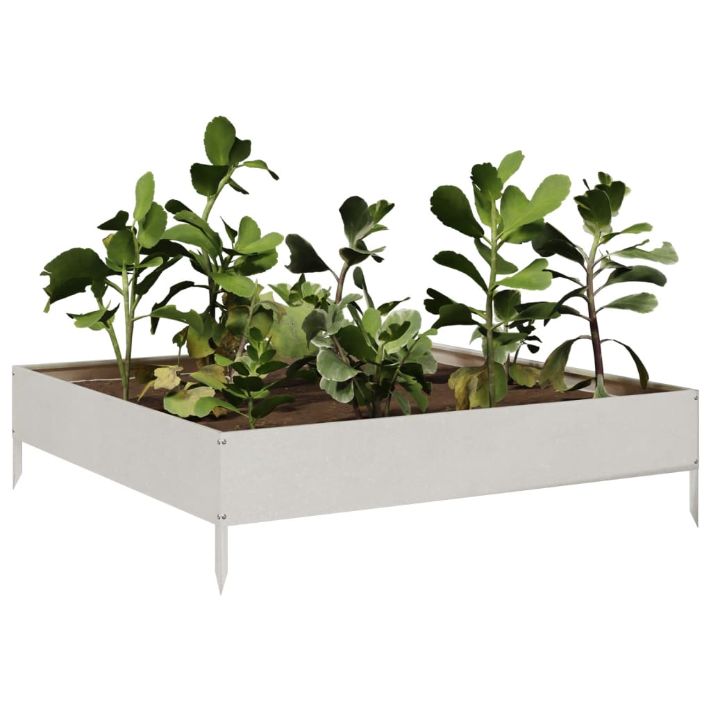 vidaXL Garden Raised Bed 100x100x26 cm Stainless Steel 3
