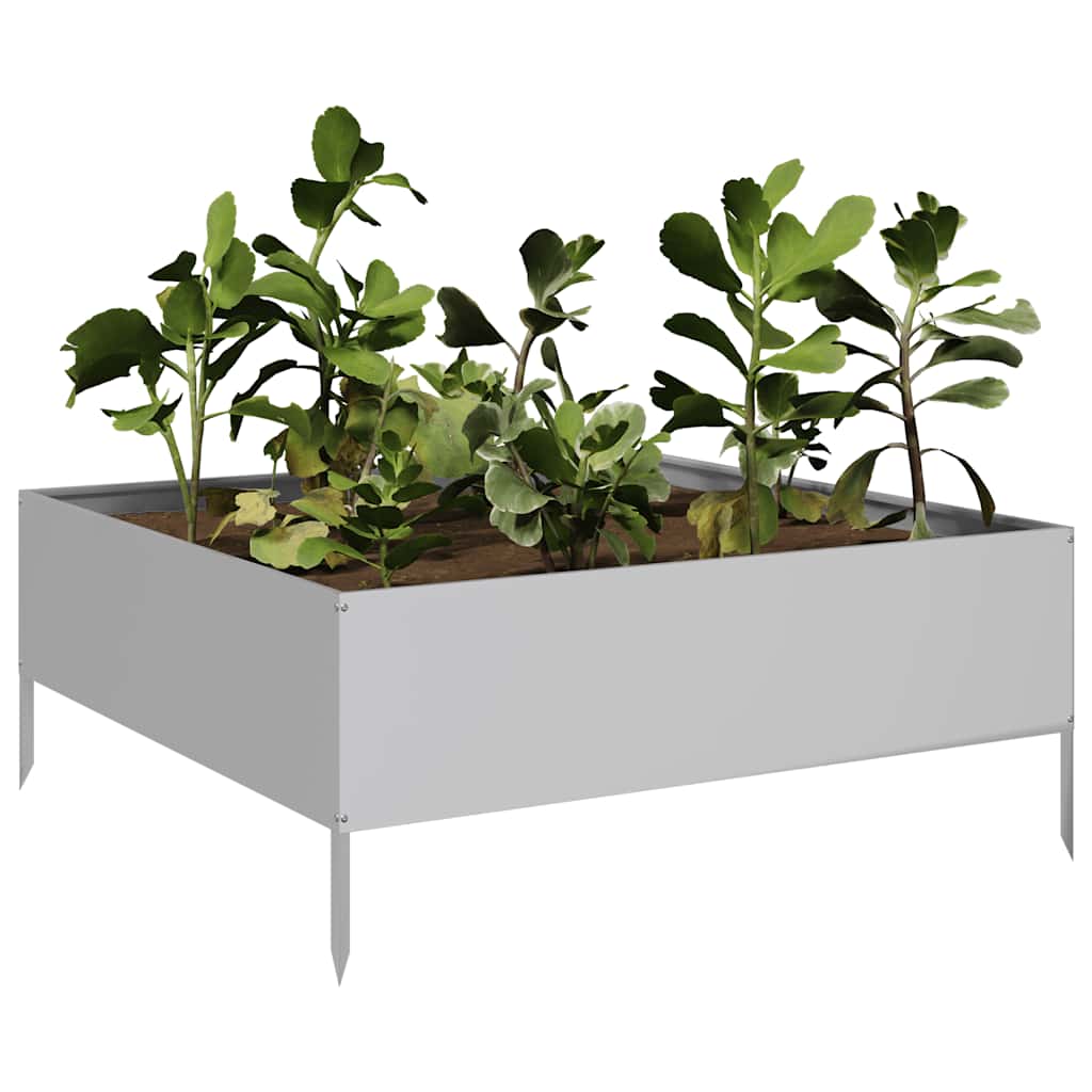 vidaXL Garden Raised Bed 100x100x41 cm Galvanised Steel 3