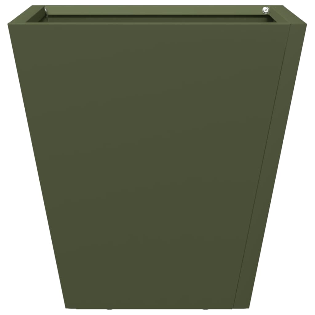 vidaXL Garden Planters Olive Green 2 pcs 30x30x30 cm Steel 6