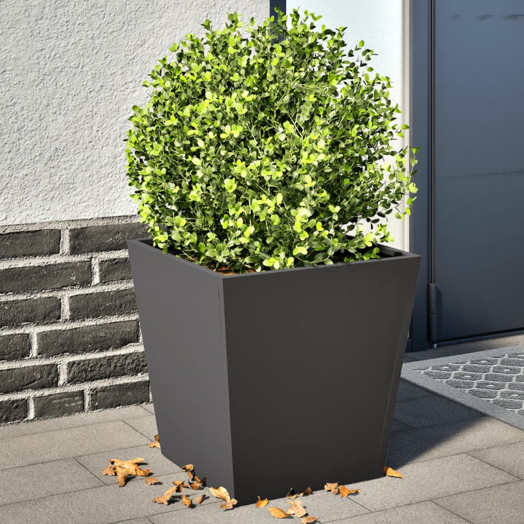 Garden Planters Black 40x40x40 cm Steel 2 pcs Steel/black