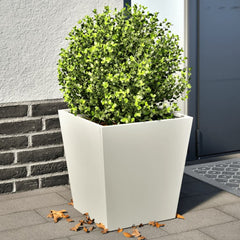 Garden Planters Black 40x40x40 cm Steel 2 pcs Steel/white