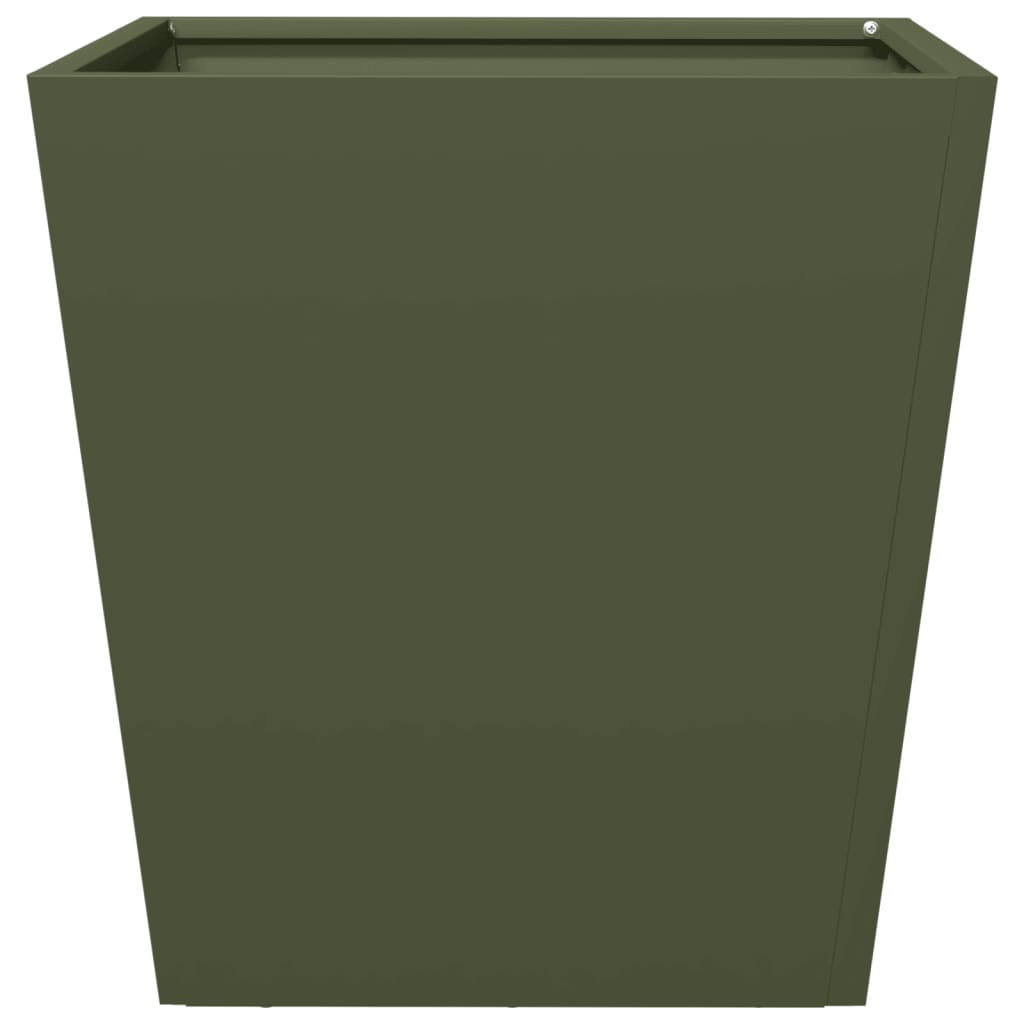 vidaXL Garden Planters Olive Green 2 pcs 40x40x40 cm Steel 6