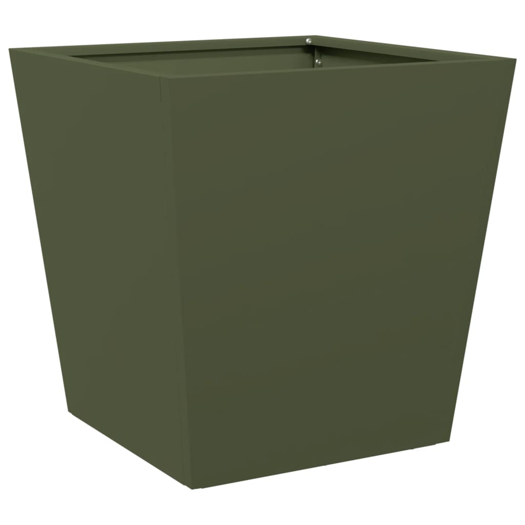 Garden Planters Black 40x40x40 cm Steel 2 pcs Steel/green