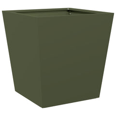 Garden Planters Black 40x40x40 cm Steel 2 pcs Steel/green