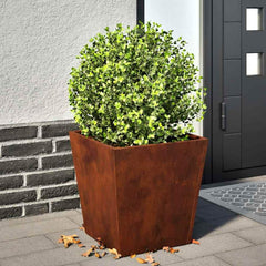 Garden Planters Black 40x40x40 cm Steel 2 pcs Weathering steel/brown