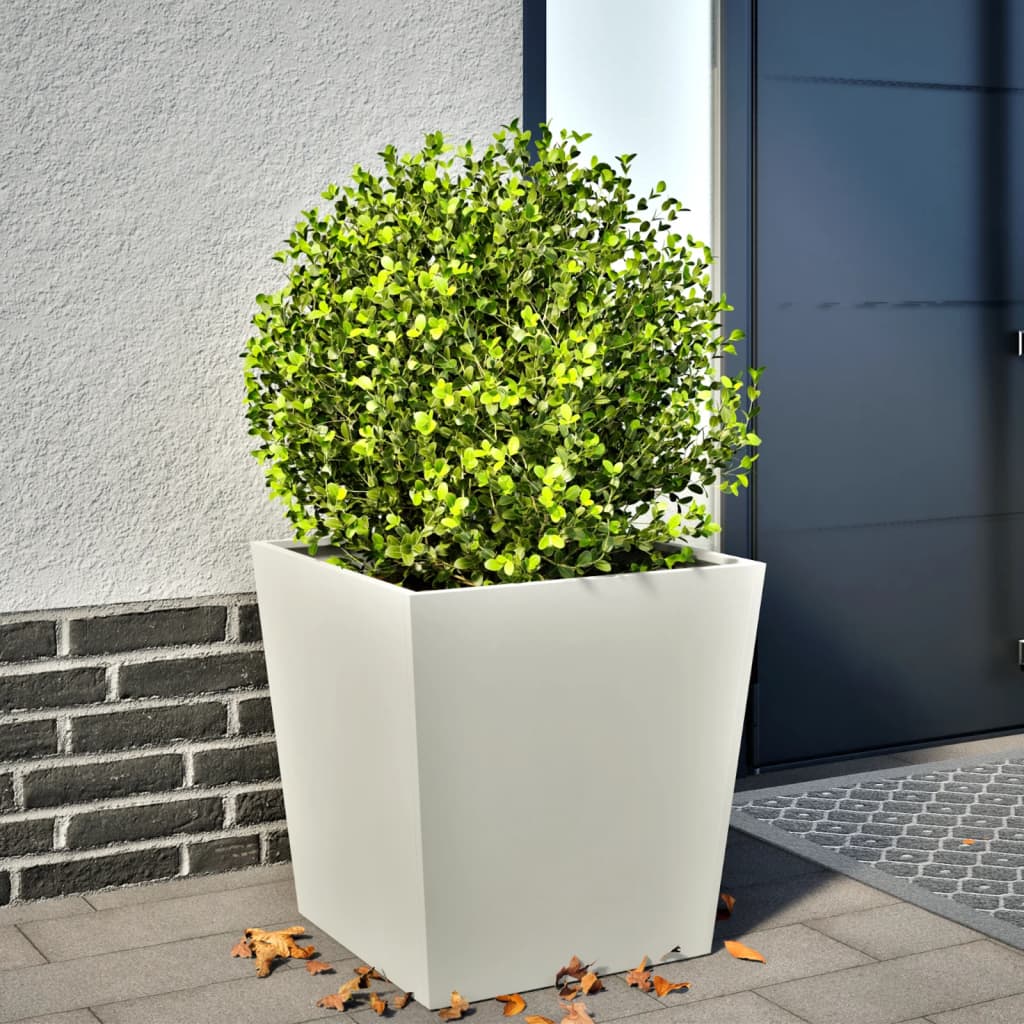 Garden Planter Black 50x50x50 cm Steel Steel/white
