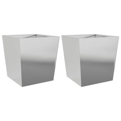 vidaXL Garden Planters 50x50x50 cm 2 pcs Galvanised Steel 2