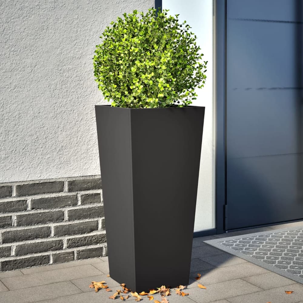 Garden Planters Black Steel 2 pcs Height 75 cm Steel/black 35 cm 35 cm