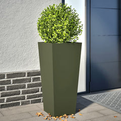 Garden Planters Black Steel 2 pcs Height 75 cm Steel/green 35 cm 35 cm